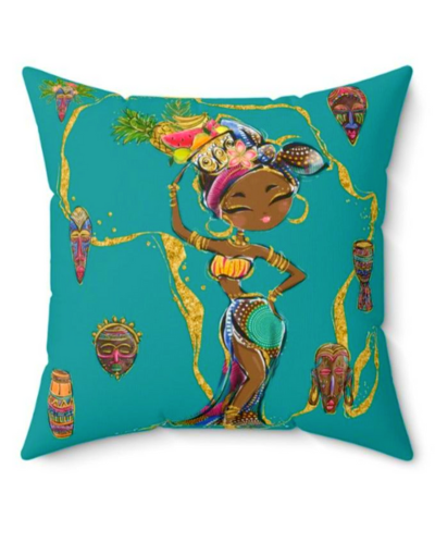 African Girl Accent Pillow